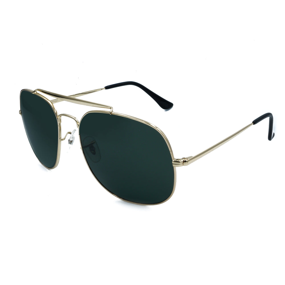 
                  
                    Teo Aviator Square Gold G15 sunglasses with black acetate tip ends
                  
                